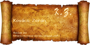 Kovács Zorán névjegykártya