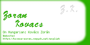 zoran kovacs business card